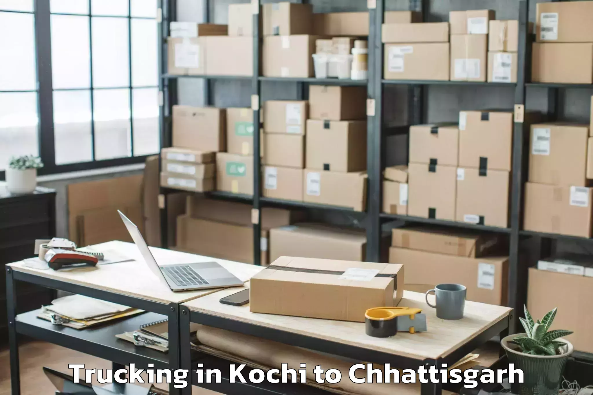 Reliable Kochi to Pithora Trucking